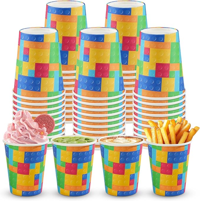 50 Pack 8 Oz Disposable Paper Coffee Cups, Disposable Paper Cups by Unknown