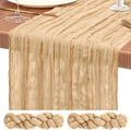 Showgeous 2 Pack Nude Cheesecloth Table Runners Boho Wedding Decor | Rustic by Showgeous