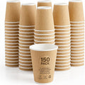 NYHI 150 10 oz Ripple Kraft Paper Cups Brown Hot Cold Cups 3 Layer Rippled by NYHI