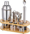 Cocktail Shaker Set Bartender Kit - 11 Pcs Bar Tool Set with Bamboo Stand & All Bar Accessories: Martini Shaker, Strainer,Jigger, Muddler, Mixer Spoon Barware Kit, for Bar, Home Lounge & Party