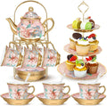 21 Pcs Ceramic Teapot Set Vintage Porcelain Tea Cups by Suttmin