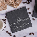 Blue Ridge Mountain Gifts - San Francisco CA Skyline Coasters, Set of 4 - San Francisco California Souvenir, Slate Coasters with Minimalist Skyline, Housewarming Gift for Friends, Family, & Neighbors