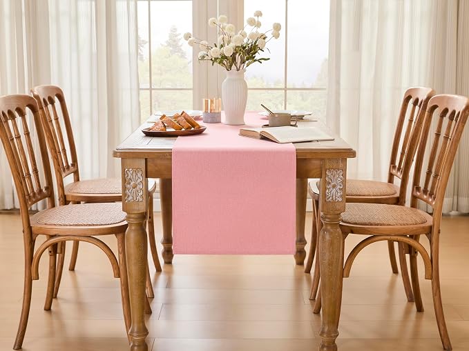 YATOJUZI Pink Table Runner Valentines Day Kitchen Dining Coffee Table - Image 4