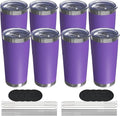 20oz Travel Coffee Tumbler 8 Pack, Lids and Straws, Stainless Steel | Double by UIRZOTN