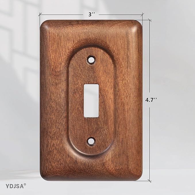 Solid Walnut Light Switch Cover Decorative Single Toggle Wall Plate for Rustic Contemporary Interiors