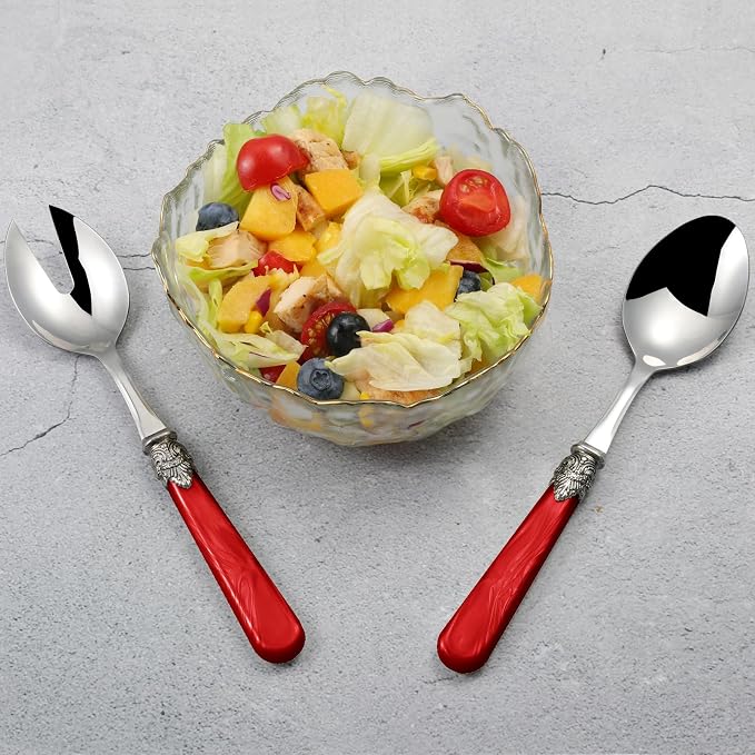 2-piece Salad Servers Stainless Steel Salad Serving Set Salad Fork and Spoon - Image 5
