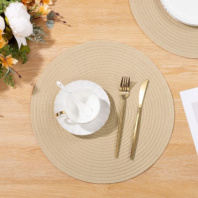 SHACOS 15 inch Round Placemats Set of 8 - Image 8