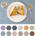 Faux Leather Placemats Set of 4 Washable PU Table mats for Kitchen Table - Heat Resistant, Waterproof, Easy Clean, Anti Slip 11.8" x 17" (Light Blue-4 Pack)