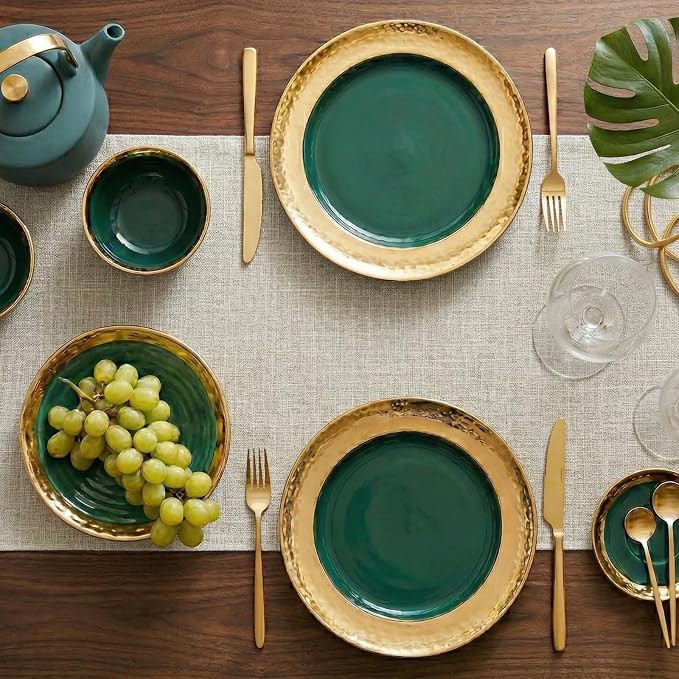 Q&J Fabric Co. Linen-Textured Table Runner 1 Pack 13x84 Inch Beige | Polyester - Image 4