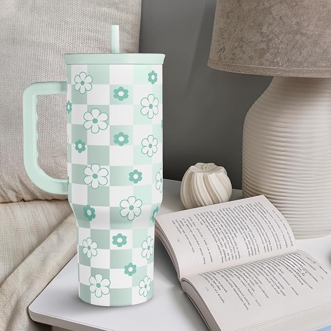 SANDJEST 40oz Daisy Flower Tumbler - Image 6