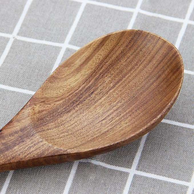 AOOSY Wooden Salad Tongs, 10.2 In Acacia Wood Salad Servers, Long Handle Salad - Image 7