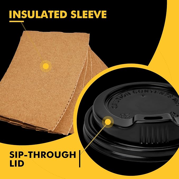 RACETOP 16 oz 50 Pack Disposable Coffee Cups - Image 4