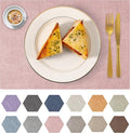 Faux Leather Placemats Set of 8 Washable PU Table mats for Kitchen Table - Heat Resistant, Waterproof, Easy Clean, Anti Slip 11.8" x 17" (Pink-8 Pack)