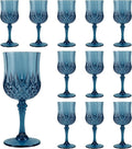 12Pack Plastic Wine Glasses, 7oz Vintage Goblets by LEYIQU