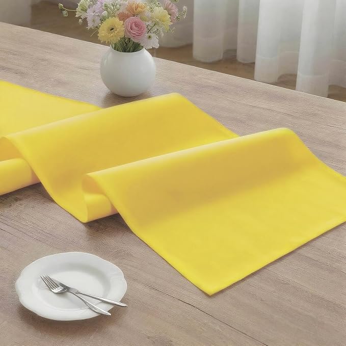 MEANMOY Yellow Table Runner 72 Inches Long Waterproof Table Runners | Washable - Image 3