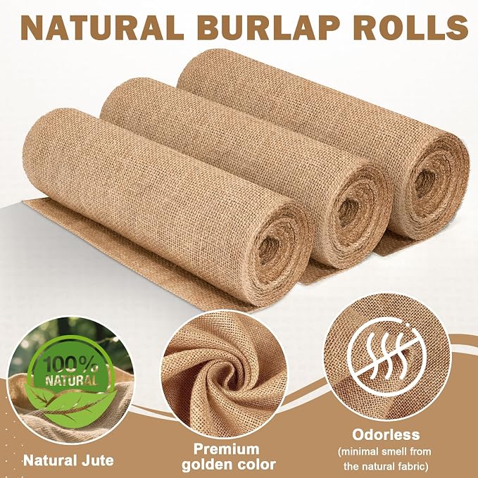 12" x 10 yd Burlap Table Runners, Jute Burlap Runner - Image 2
