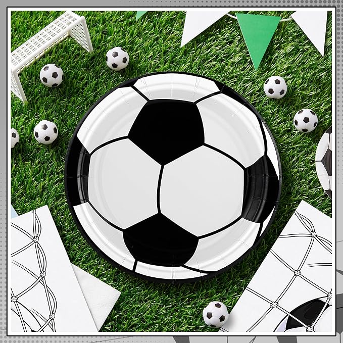 NatNarr 50 Pcs Soccer Plates and Napkins, Disposable Soccer Party Decorations - Image 4