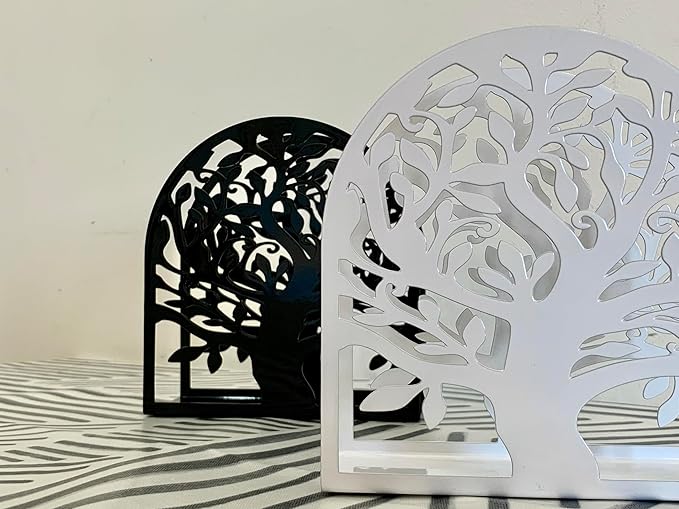 YAJIACLONE 2PCS Black Metal Napkin Holders, Upright Tabletop Napkin Holders for Kitchen & Dining Table.