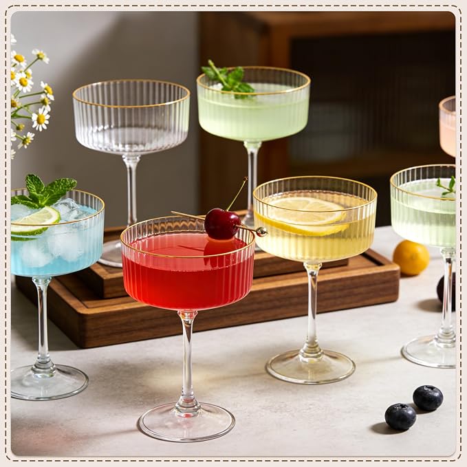 12PCS Plastic Martini Glasses, Unbreakable Reusable Champagne Coupe, Removable - Image 4