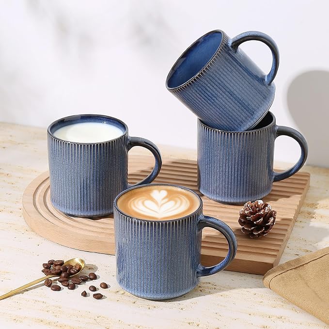 MONITO 16Oz Coffee Mugs Set of 4, Rustic Ceramic Coffee Cups Set - Image 6