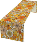 Floral Table Runner Retro 70s Hippie Daisy Flower Peace Love Birthday Party by SXXLDNG