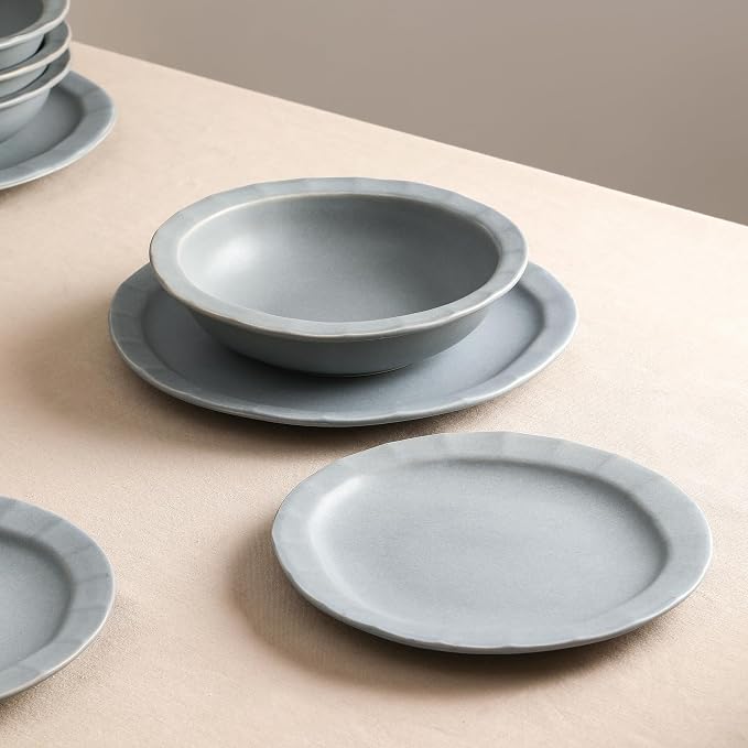 Stone Lain Oasis Stoneware Plate Dish Set, 4-Piece Dinner Plates - Image 4