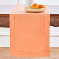 Solino Home Linen Table Runner 90 Inches Long - 100% Pure Linen Coral Table Runner 14 x 90 Inch for Valentines, Spring, Easter - Classic Hemstitch