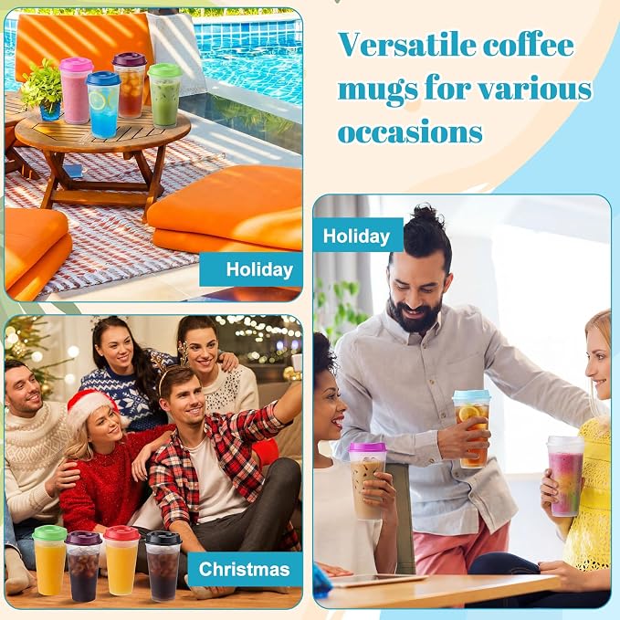 Honeydak 45 Pack 16 oz Reusable Coffee Cups - Image 6