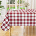 misaya Rectangle Waterproof Vinyl Table Cloth, Buffalo Flannel Backed Tablecloth, Wipeable Plastic Table Cover for Valentine's Day, Dinner, Kitchen, Outdoor (52" x 70", Burgundy and White)