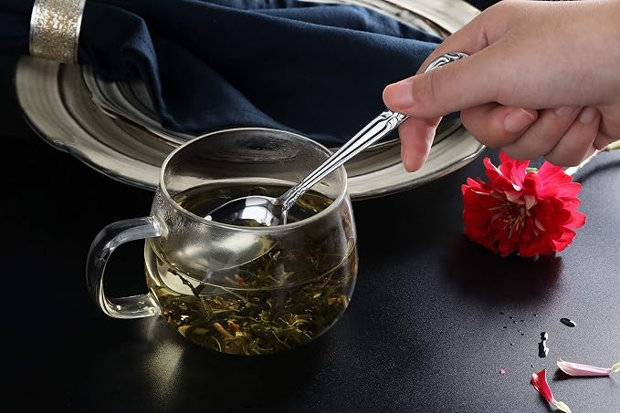 New Star Foodservice Rose Pattern 18/0 Stainless Steel Teaspoon, Commercial - Image 8