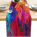 Abstract Table Runner 13x71 Inch Colorful Chaotic Waves Table Runners Table by LXXTK