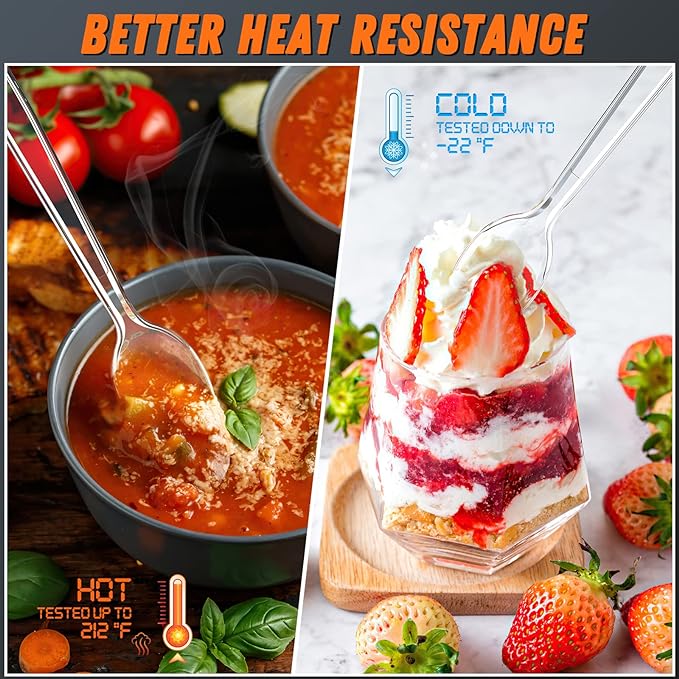 360pc 6.8" Clear Plastic Spoons Heavy Duty - Image 3