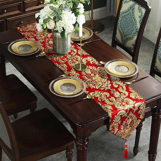 Elegant Table Runners 72 inches Long Chenille - Image 3