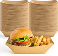 ZORRITA Large Paper Food Trays, 4 LB, 100 Pack | Disposable, Kraft Paper by ZORRITA