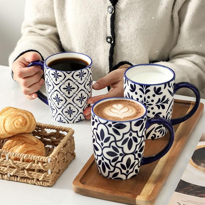 HASENSE Coffee Mugs Set of 6, 16OZ Ceramic Coffee Mugs - Image 7