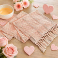 Boho Table Runner for Pink Tassel Home Decor 72 Inches Long, Rustic Macrame by Niviy