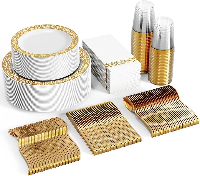 FOCUSLINE 350 Ct Gold Dinnerware Set by FOCUSLINE