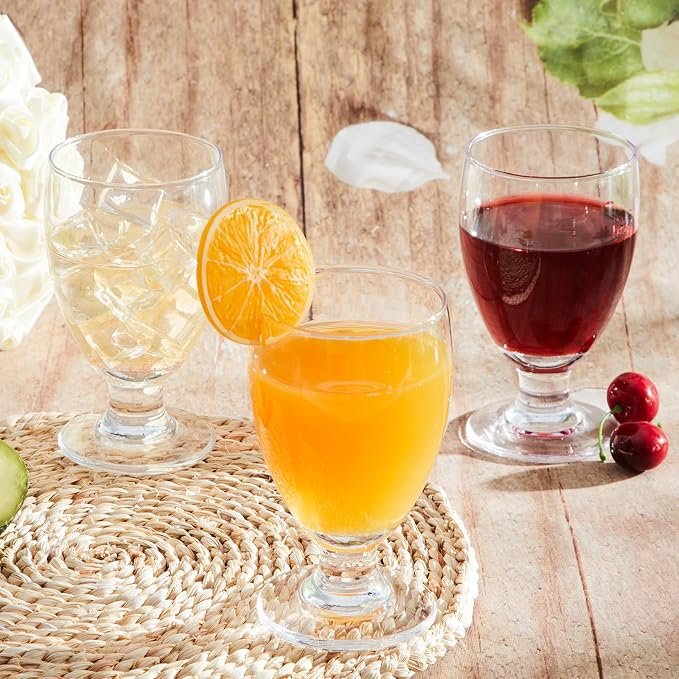 Patelai Set of 6 Water Goblet, 10.5 oz Clear Drinking Glasses Bulk Dishwasher - Image 5