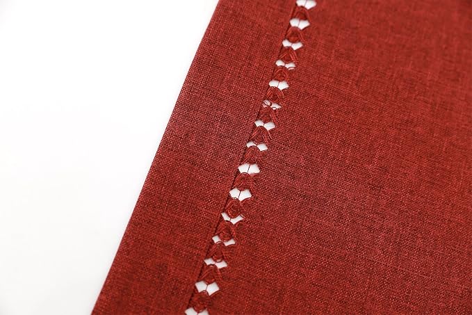 Grelucgo Super Long Handmade Hemstitched Polyester Rectangle Table Runners - Image 4