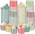CHENGU 60 Pcs Palm Beach Striped Ice Cream Bowls Disposable, 9 oz Convenience by CHENGU