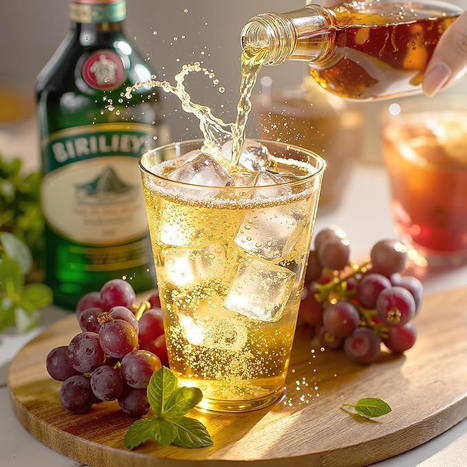 Glowserve 200 Pack 12 oz Gold Disposable Plastic Cups Cocktail Glasses | Cold - Image 5