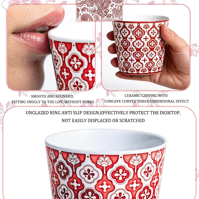 YQ&AMK 8.79oz Hand-Painted Butterfly Ceramic cups - Image 4