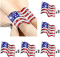 Geiserailie 6 Pieces Patriotic Napkin Rings 4th of July American Flag Napkin by Geiserailie