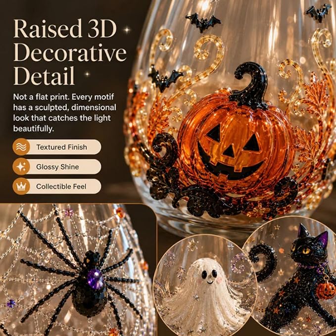 3D Halloween Artisan Glassware Collection Halloween Glass Cups | Drinking Glass - Image 5