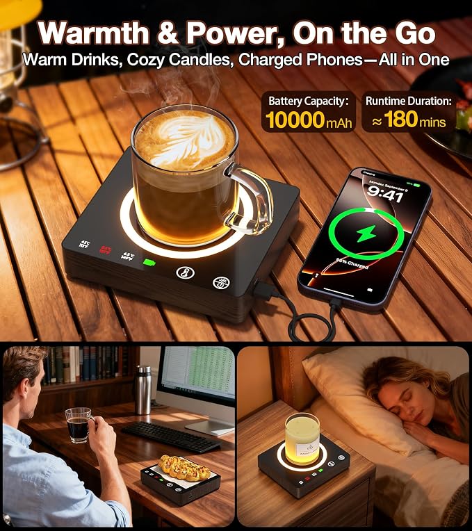 Mug Warmer, Portable Charger, Wireless Coffee Cup Warmer - Image 3