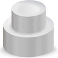 100 White Plastic Plates Set, Elegant Fancy Heavy Duty Disposable Plates by Munfix