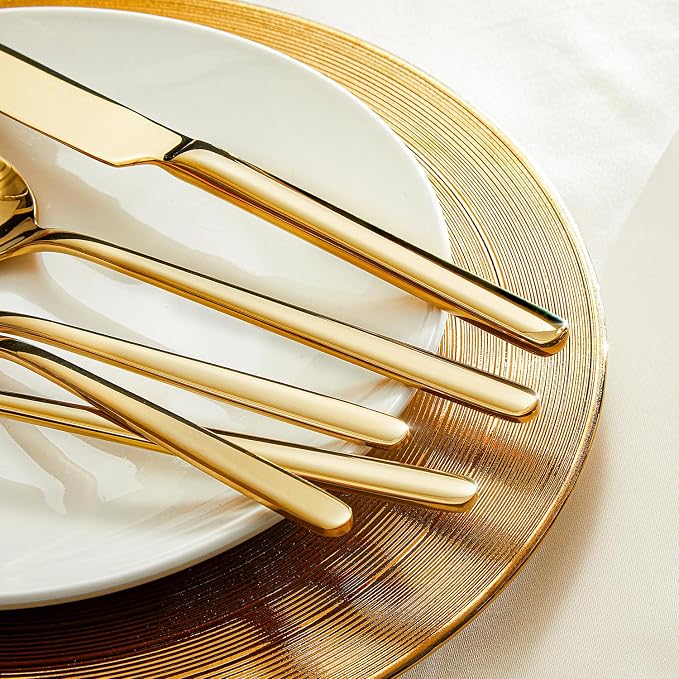 Gold Silverware Set, 20 Piece Flatware Cutlery Set - Image 3