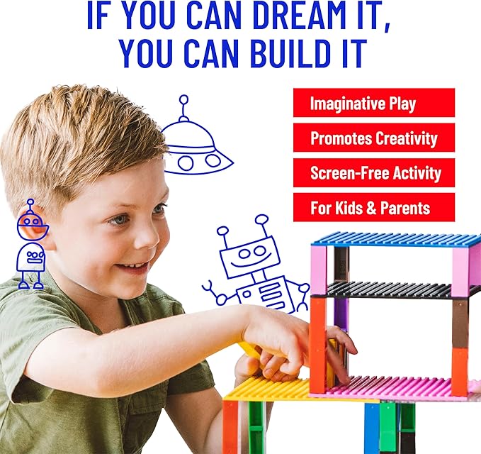 Strictly Briks Stackable Baseplates - 12 Pack 10"x10", 32x32 Studs, Compatible with Lego for Building City Scenes, Foundation, Displays Bricks on Play Table, Kids Easter Gift, Nature