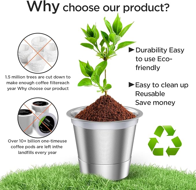 Reusable k Cup Coffee Filters, Universal stainless steel Refillable k Cups - Image 4