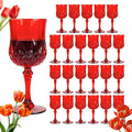 24Pack Plastic Wine Glasses, 7oz Vintage Goblets by LEYIQU